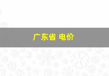 广东省 电价